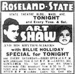 Artie Shaw and Billie Holiday perform at Roseland-State Ballroom 1938