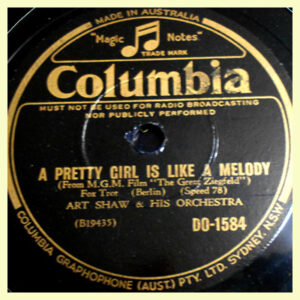 A Pretty Girl is like a Melody - Art Shaw and his Orchestra - Columbia Records